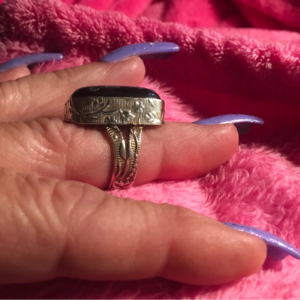Dichroic Glass Sterling Silver Ring Size 5.5 - Picture 2 of 7